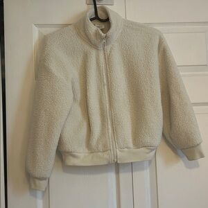 Gap Girls Fleece Zip up Jacket Cream White Size L